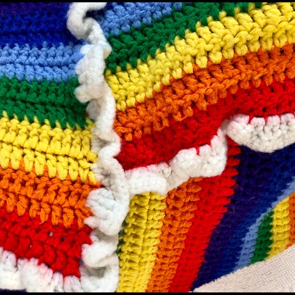 Handmade with ❤️ Crochet Rainbow Blanket OS - Picture 4 of 4